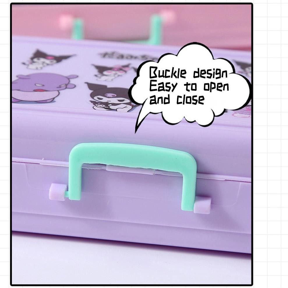 

Ad-532 Sanrio Seri Large Capacity Anime Kartun Pensil Kasus Troli Kotak School Supplies Lucu Alat Tulis Kuromi Anak-Anak Pensil Kasus