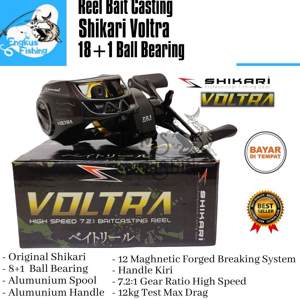 TERLARIS Reel Pancing BC Shikari VOLTRA 200L HS (18+1 Bearing) BaitCasting Power 12kg Murah - Engkus