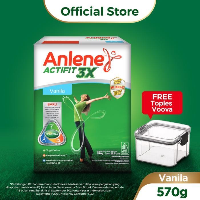 

SNS [PROMO RAMADAN BUNDLE 2 PCS - GRATIS HADIAH] Anlene Actifit 3X Susu Bubuk Dewasa All Varian 570g - Free Toples