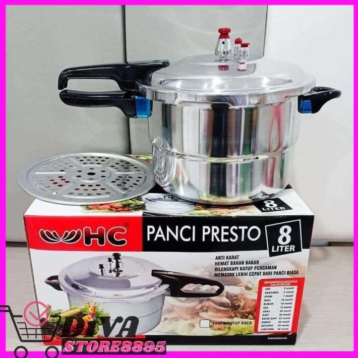 PRESTO HC /PRESTO HAPPY CALL 8 LITER WITH STEAMER PRESTO STAINLESS HAPPY CALL