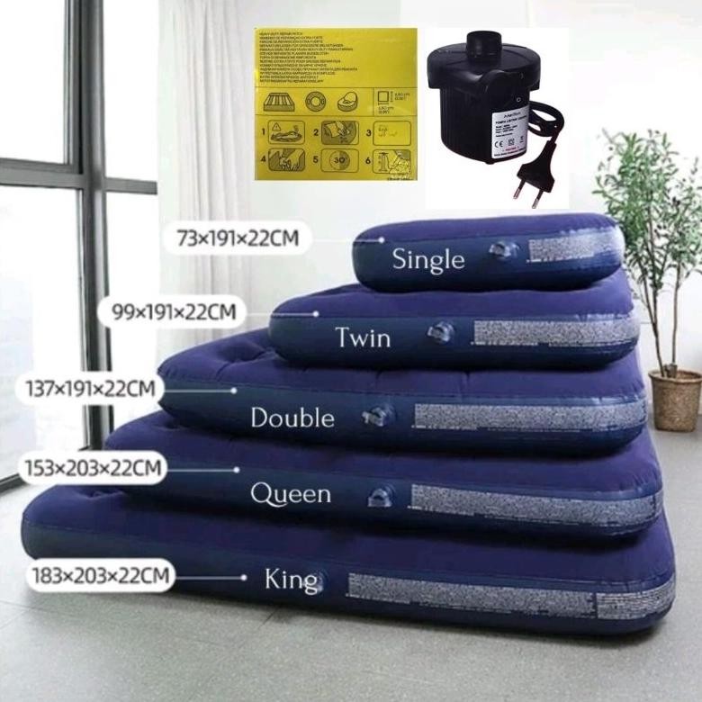 kasur angin pompa bestway size king jumbo 2.03m 1.83m #67004