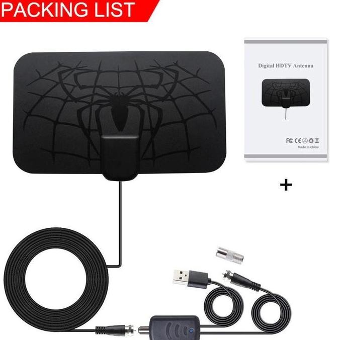 Antena Tv Digital Analog Dvb-T2 Uhf Fm Vhf Indor Hdtv Booster Wall
