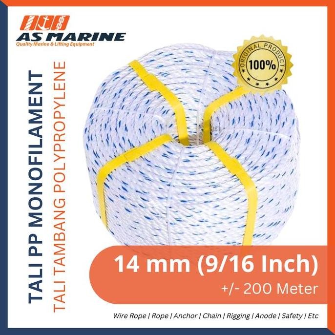

PROMO - KINGROPE Tali Tambang PP Monofilament 4 mm 9/6 Inch 220 Meter Strand - Roll