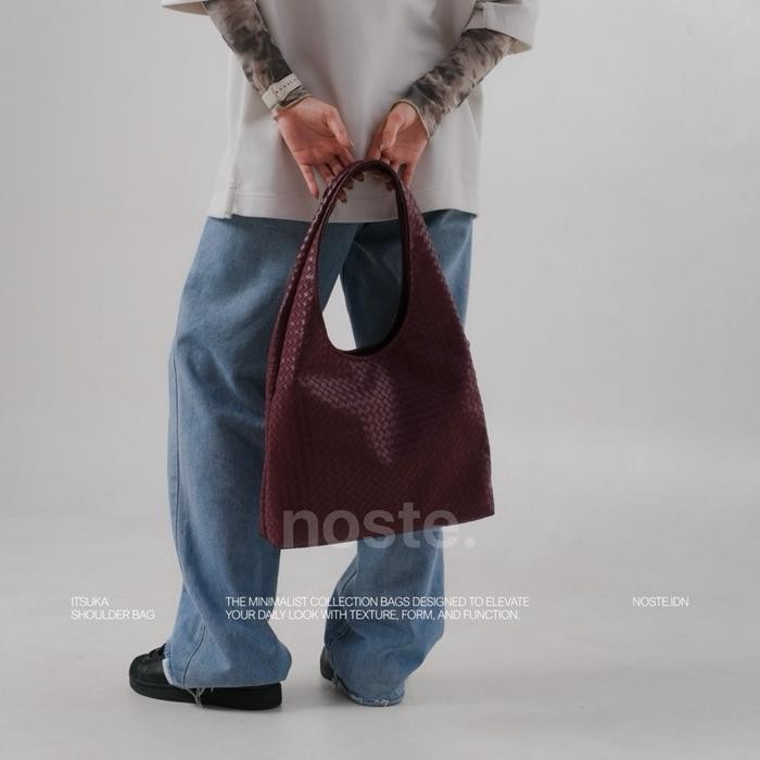 VBS Noste - ITSUKA shoulder Bag Tas Bahu Hobo bag Anyam Wanita Tas Denim Perempuan Totebag bottega R