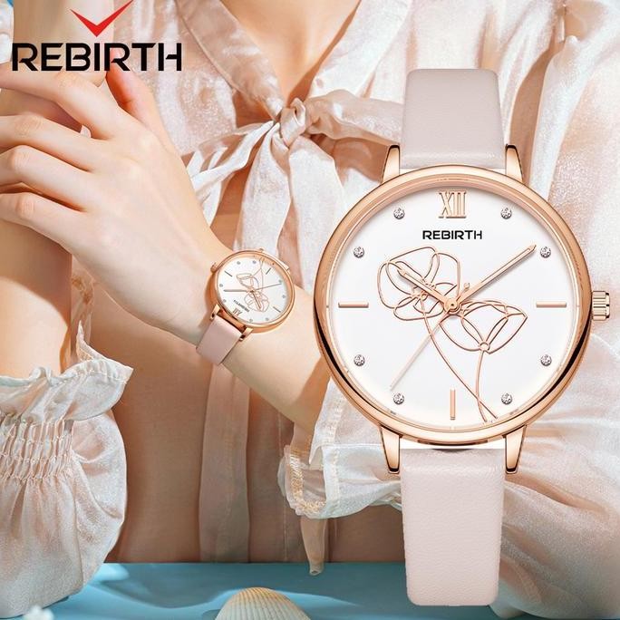 Rebirth Jam Tangan Wanita Mode Anti Air Kuarsa Anggun Jam Tangan Cewek
