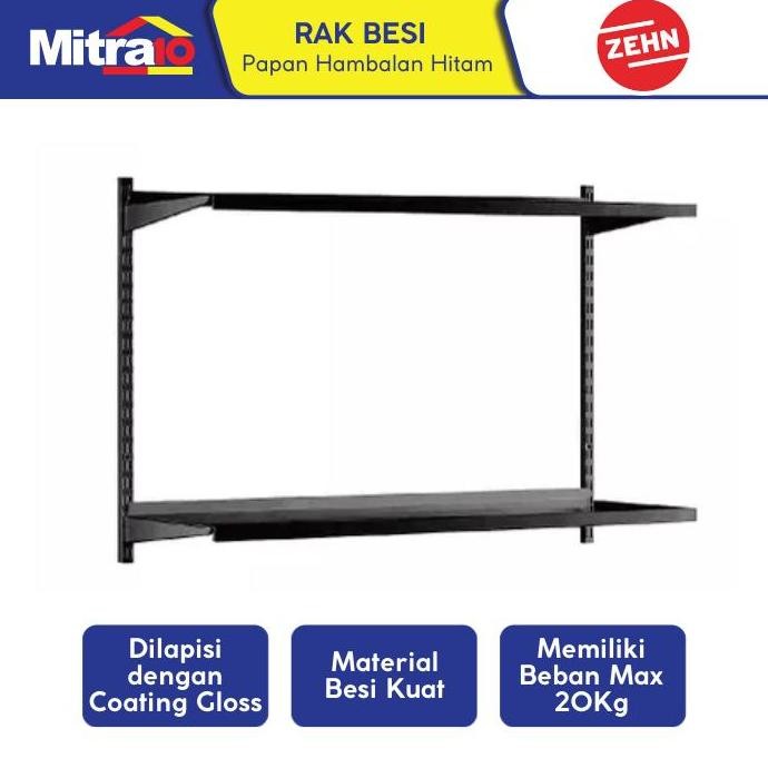PROMO DISKON - Zehn Rak Besi Papan Hambalan Hitam (Set)