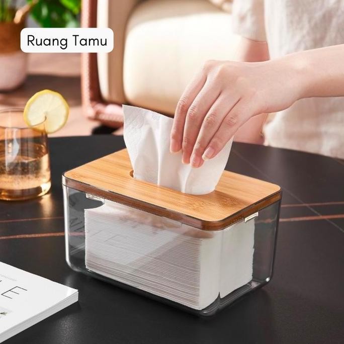Kotak Box Tisu Wadah Tissue Transparan Transparant Bening Plastik