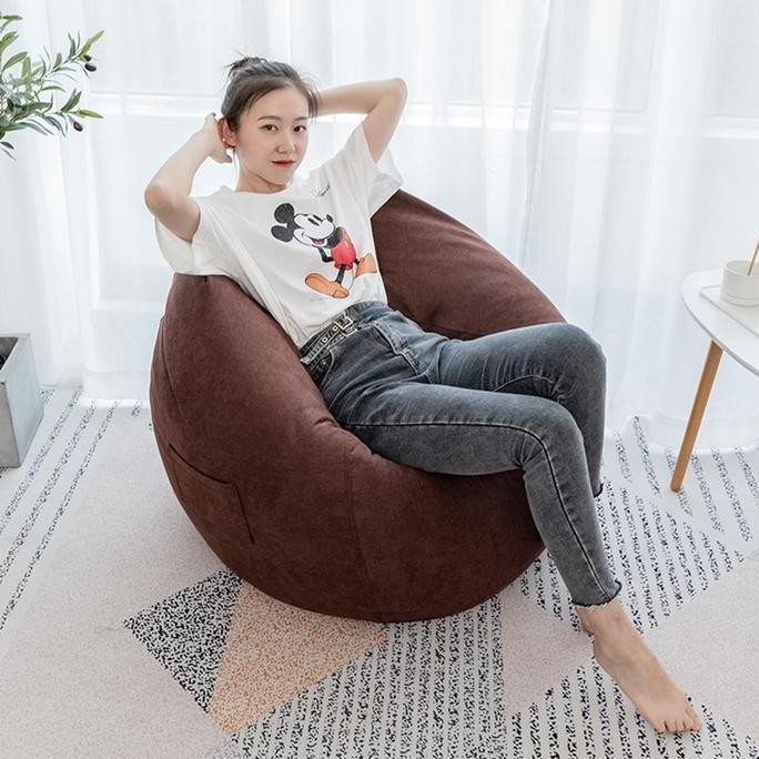 BEBAS ONGKIR - . Large Classic Lazy Bean Bag Chair Sofa Seat Covers Indoor -