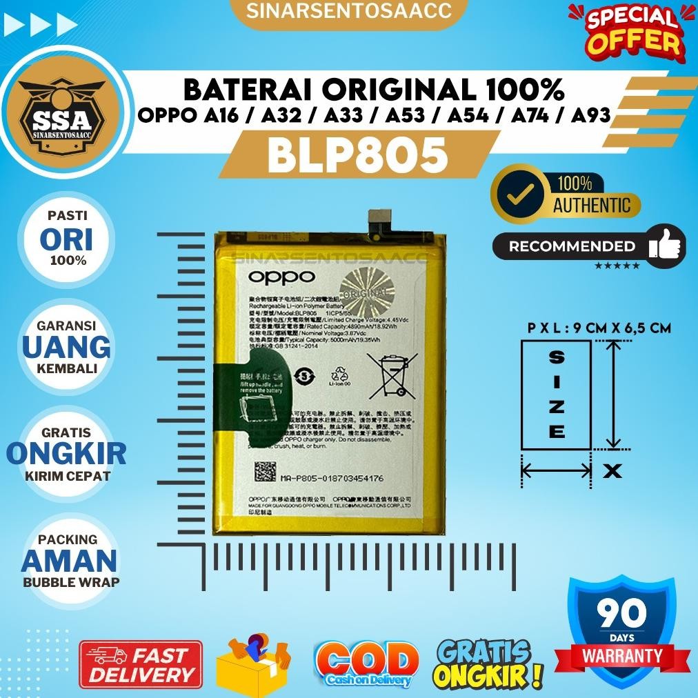 Special - Baterai Original 100% Oppo A16 A32 A33 A53 A53S A53S 5G A54 A54S A54 5G A74 5G A93 5G A93S