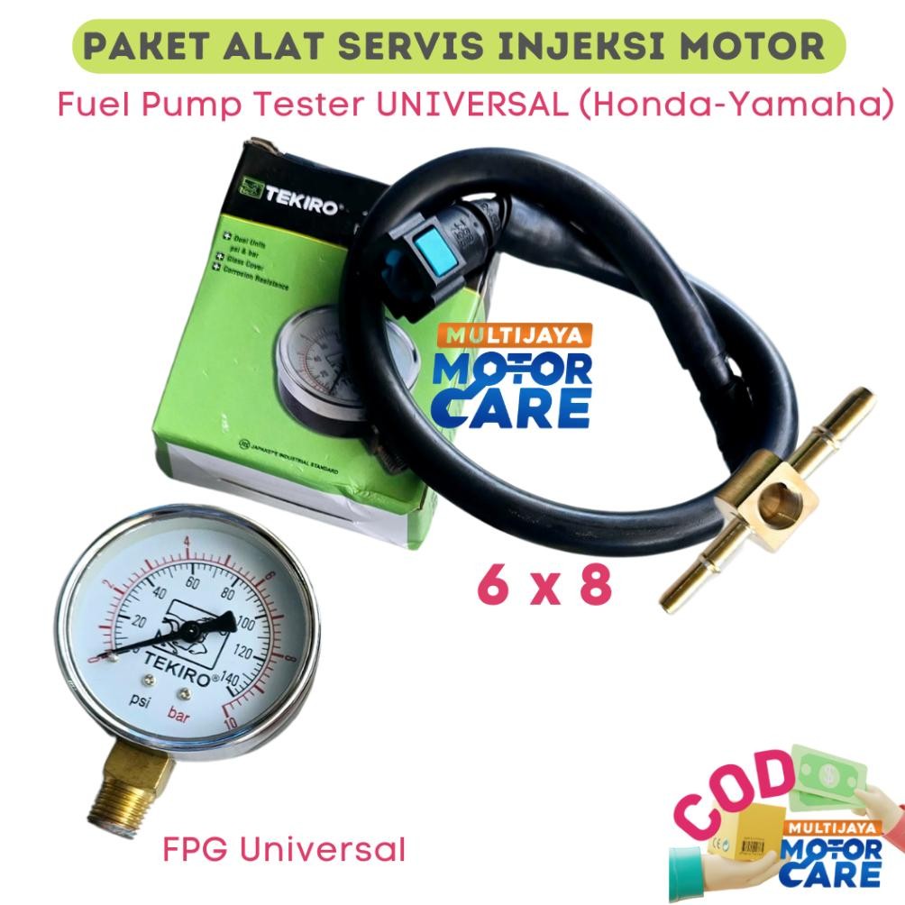 Beli Lokal Fn-56 Fuel Pump Tester Fpg Tekiro 6 X 8 Pressure Gauge Universal 6X8 Honda 6X6 Alat Cek P