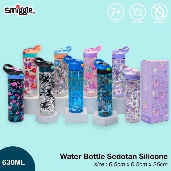 BOTOL MINUM WATERBOTTLE SMIGGLE SEDOTAN SILIKON 630ML BPA FREE