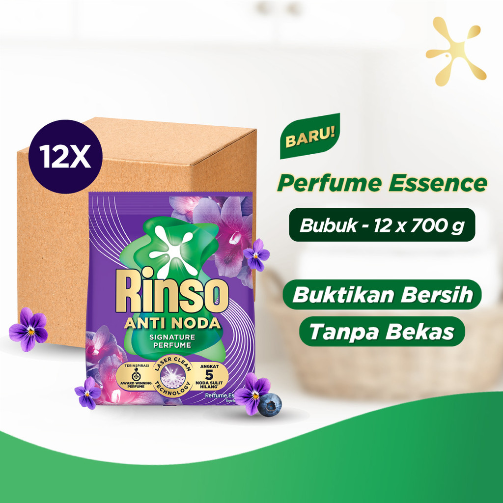 Rinso Molto Anti Noda Detergen Bubuk Perfume Essence 700g (Isi 12)