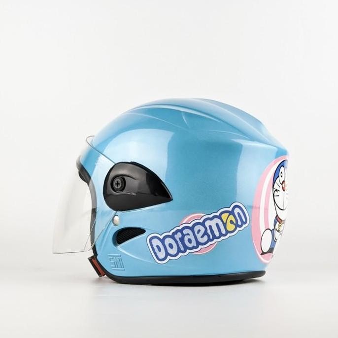 Helm Motor Anak Kecil Kids Helmet Usia 3 4 5 6 Tahun SNI Doraemon Biru