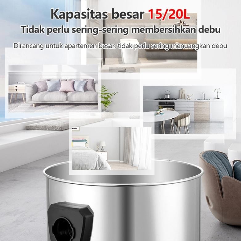 Vd08 Lenodi Penyedot Debu Ember Rumah Tangga 2000W 20L Penyedot Debu Karpet Hisap Tinggi Ember Pembe