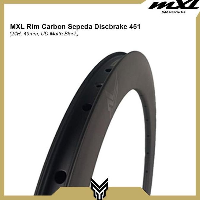 BEBAS ONGKIR - MXL Rims Sepeda Lipat Carbon Discbrake 20 451 24H 49MM Velg Sepeda