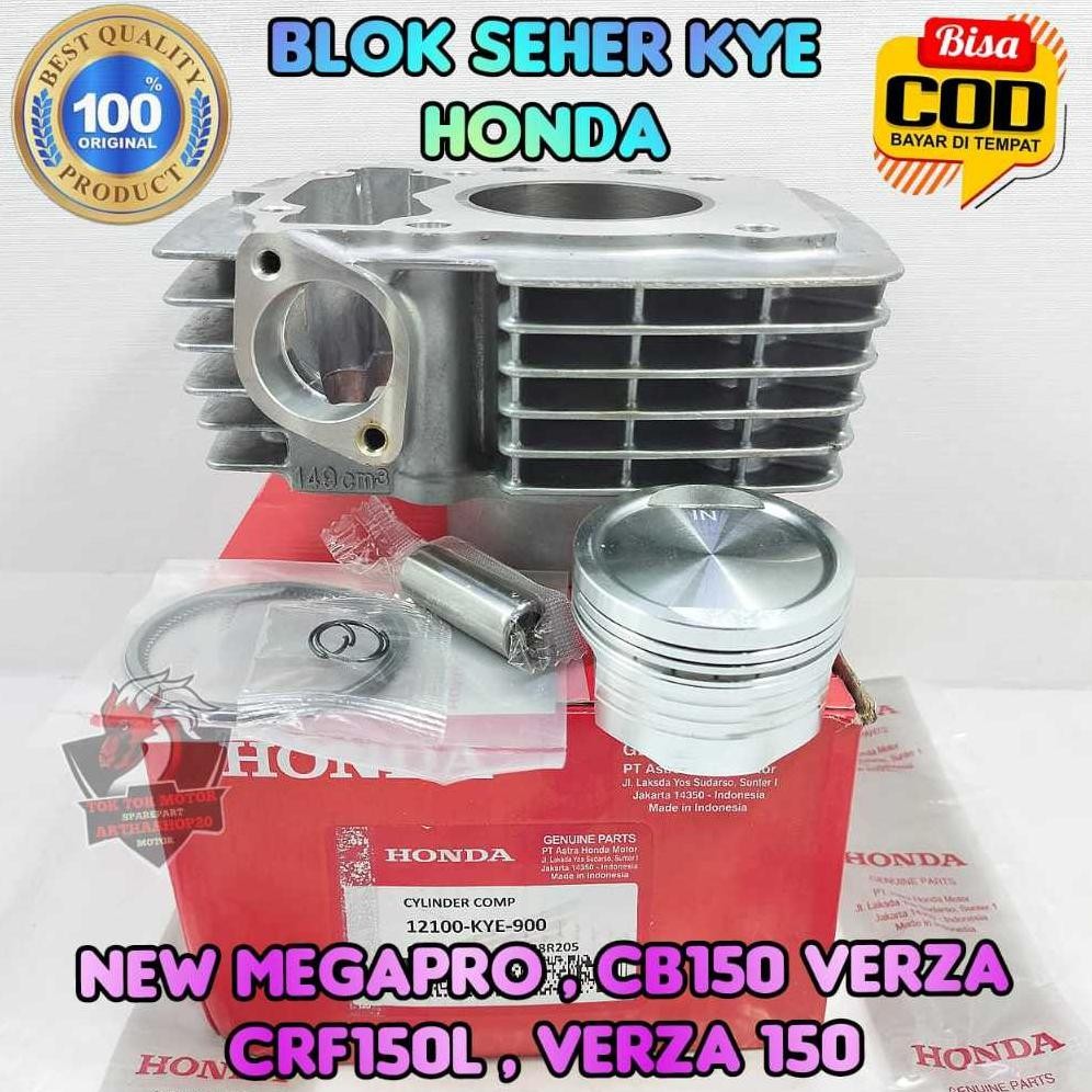 BLOK SEHER + Piston set KYE Motor Honda NEW MEGAPRO mono shok Karbu , New Mega pro FI monoshock , VE