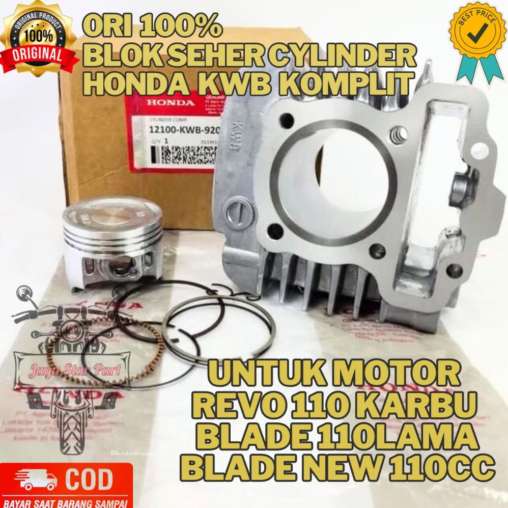 ORI Blok Seher Sylinder Honda KWB Komplit Orinal Asli Honda KODE(12100-KWB-920) Revo Revo 110 Blade 