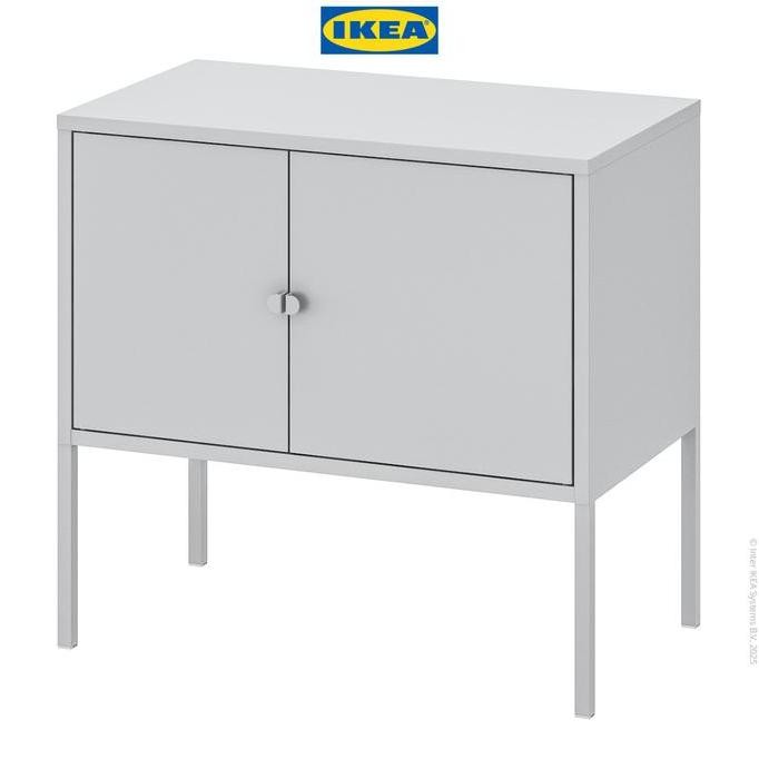 NEW IKEA LIXHULT Kabinet Abu-Abu dengan Dua Pintu 60x35cm Furniture