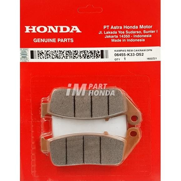 06455-K33-D52 Kampas Rem Cakram Pad Set Depan CBR 250 RR KYJ K33 K64