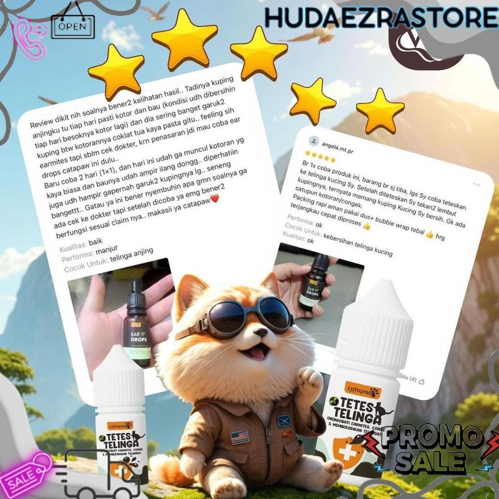 Terlaris CATAPAW Tetes Telinga Kucing Mengobati Earmites Conge Gatal Infeksi Pembersih Kuping Congek