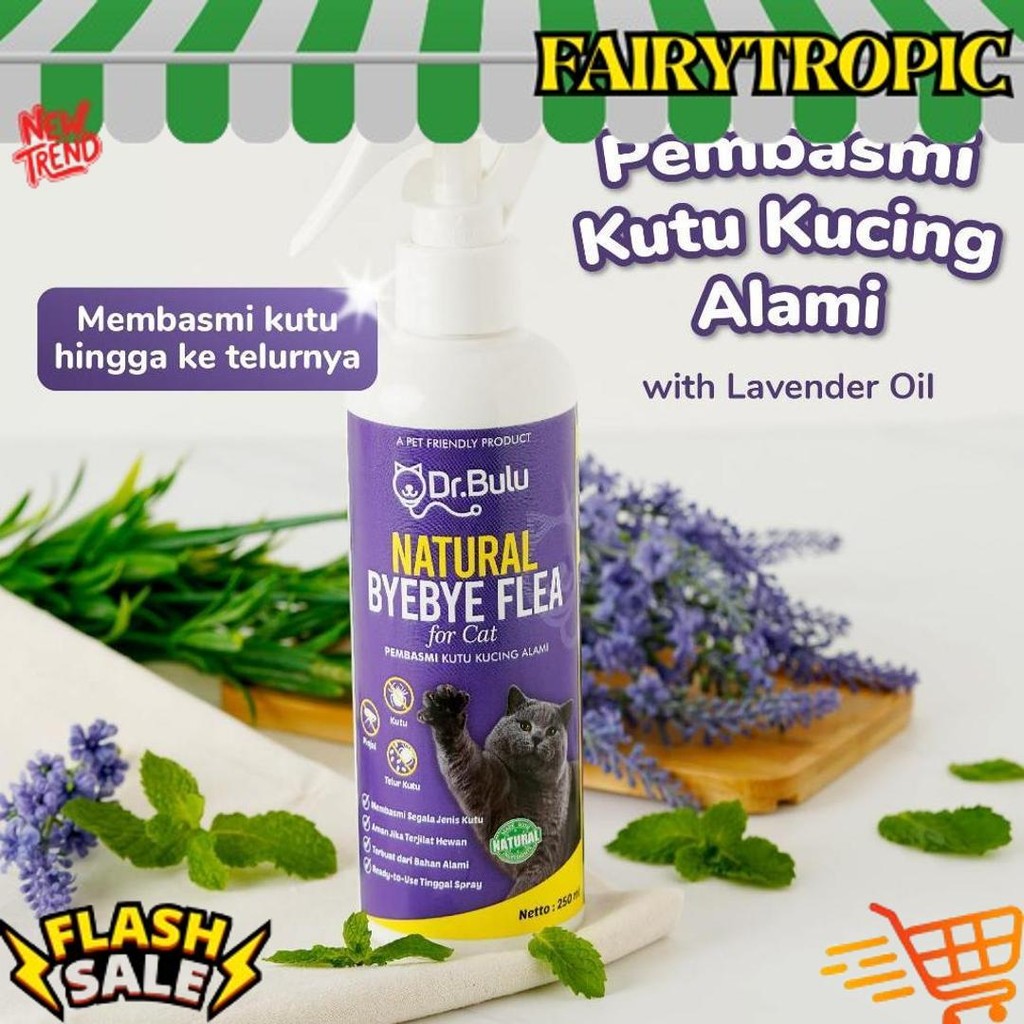 New Dr.Bulu - Natural Bye Bye Fleas For Cat - Pembasmi Kutu Kucing Alami, Obat Kutu Kucing Hamil