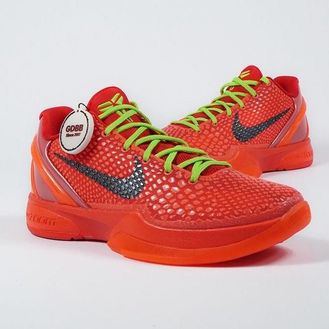 Zoom Kobe 6 Protro Reverse Grinch 23 Bright Crimson Red Electric Green