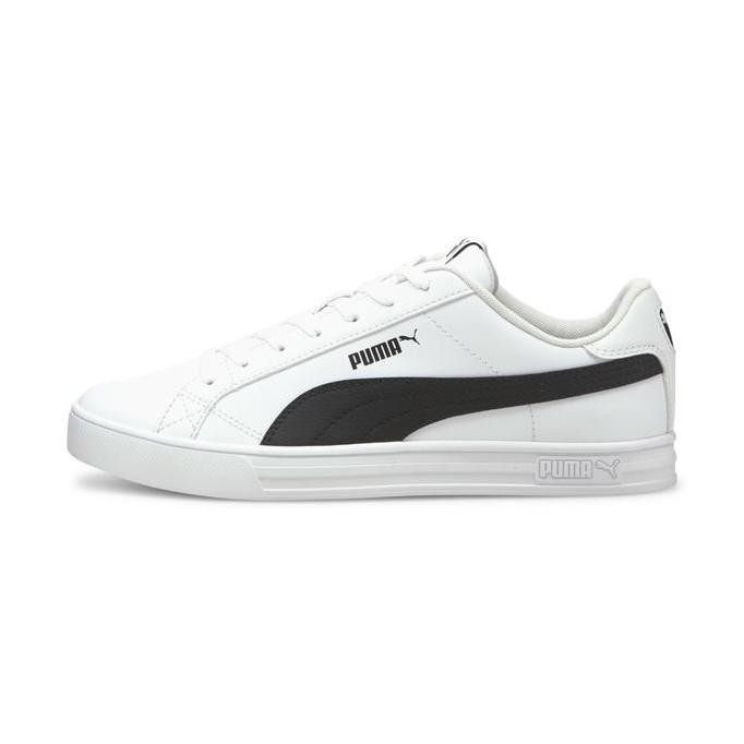 PUMA Sepatu Training Smash Vulcanised V3 Low White-Black