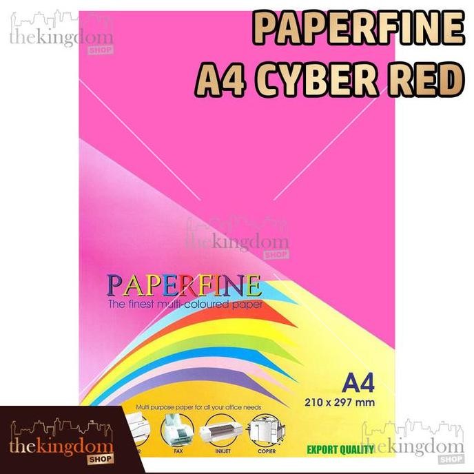 

TERMURAH - Paperfine Kertas HVS Warna A4 Cyber Red Merah Muda Isi 500 Lembar Kode Warna 350