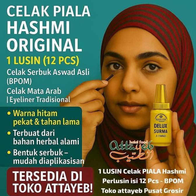 1 LUSIN Celak PIALA Hashmi Original Perlusin isi 12 Celak PIALA SIPAT MATA kajal Celak Mata Arab (BP
