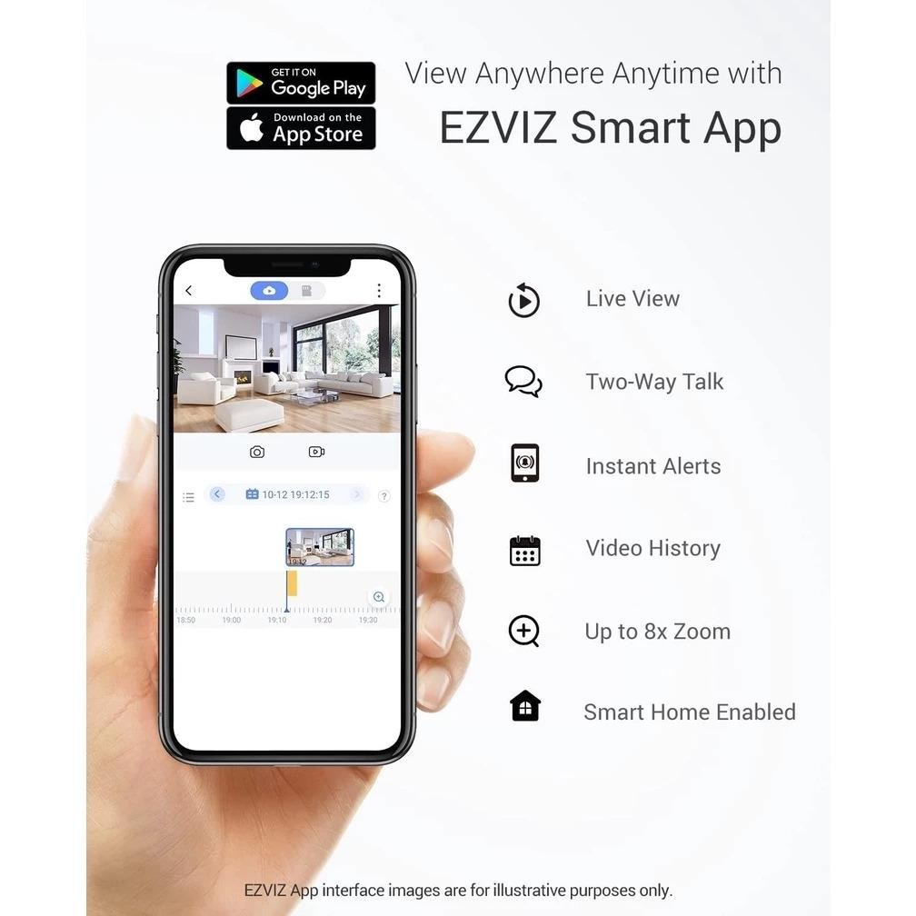 Racun Shopee Rq-56 Ezviz C6N 2Mp /Ty1 Pro 2Mp + Bracket + Memori Smart Wifi Pan Tilt Ip Camera Cctv 