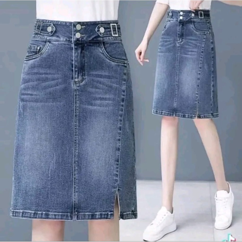 Rok Span Jeans Wanita Terbaru Kekinian Terbaru