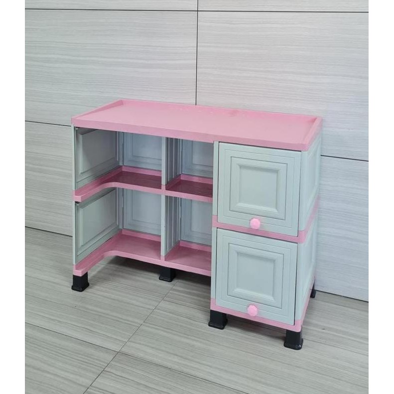 MEJA TULIS CLUB SOHO MEJA BELAJAR ANAK PINK MINIMALIS PUTIH