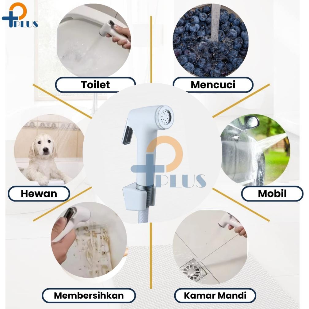 Original [ Pplus ] Jet Shower Kloset Toilet Closet Cebok Wc Semprotan Duduk Kamar Mandi BisaCod