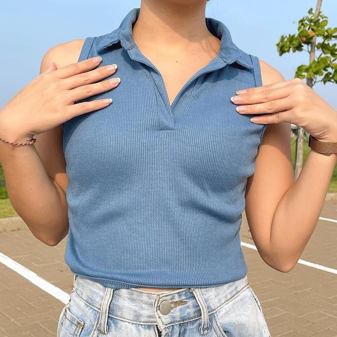 ALTERBYHARUN - Halter Top / Atasan Kerah Ribbed Knit SS