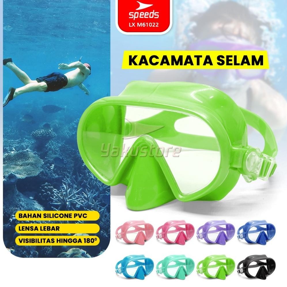 SPEEDS Diving Mask Dewasa Kacamata Menyelam Snorkel Mask Peralatan Selam M61022