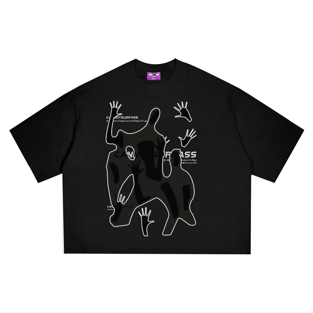 Hip Hop Hantu Korea Style T-shirt Oversize | Kaos Wanita Hitam | Kaos pria dan wanita