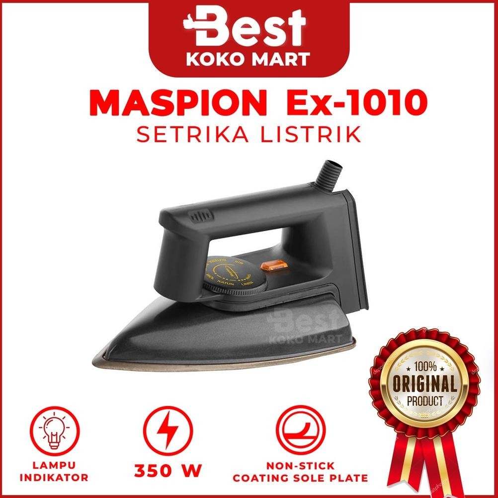 Racun Shopee Uy-23 Setrika Listrik (Maspion Ex-1010Bb )  Warna Hitam Exclusive Garansi Resmi Sale Er