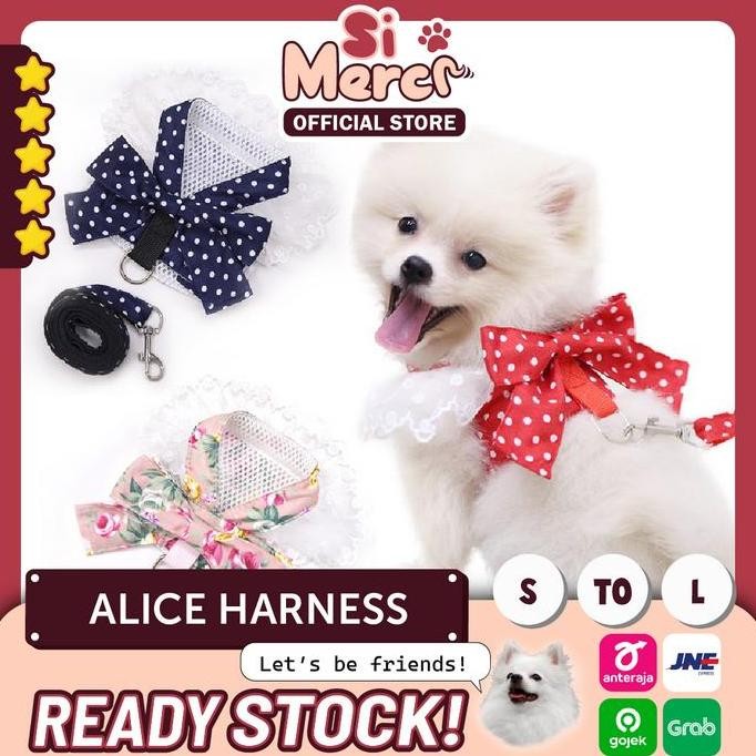 Alice Harness Baju Anjing Kucing/Harness Premium Anjing/Harness Anjing Peliharaan