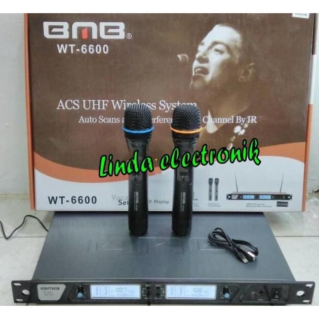 Mic Wireless BMB WT 6600 + Baterai Charger ( ORIGINAL ) murah