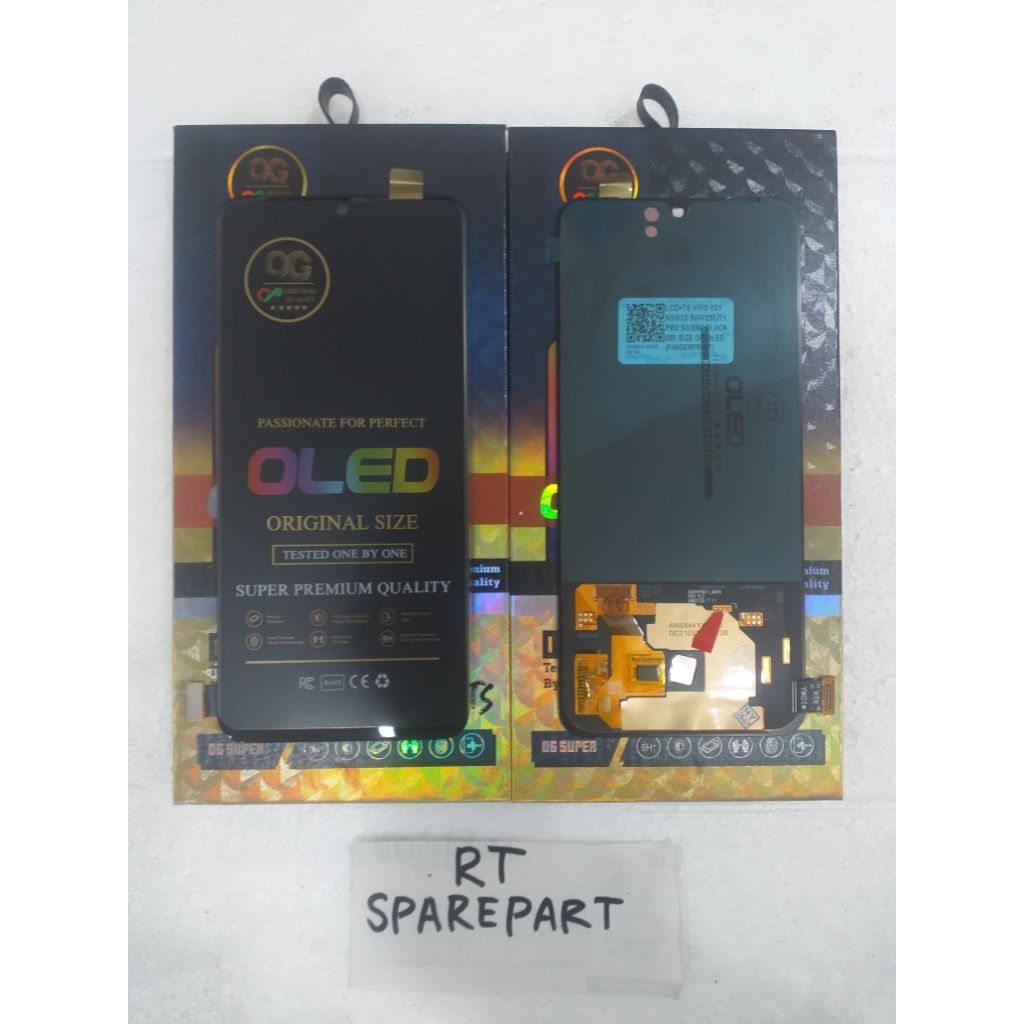 LCD+TS VIVO V21 5G, V25 5G, V25E, T1 PRO 5G, S9E BLACK ORI SIZE OG OLED (FINGERFRINT)