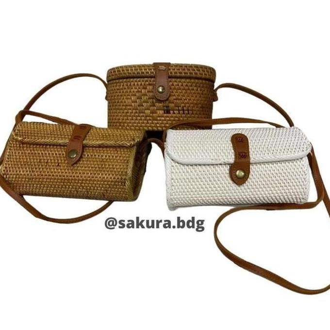 ready stock TP8 - Tas rotan anyaman Bali tas wanita etnik handmade selempang