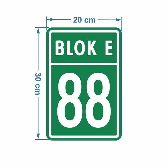 Plang Nomor Rumah 20cm x 30cm Plat Alumunium murah