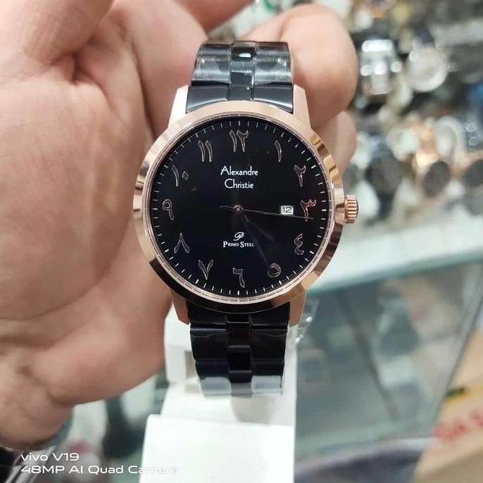 Ready  jam tangan alexander christie arab ac1007 hitam gold