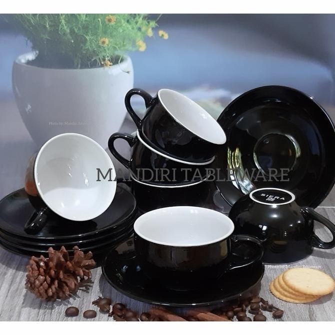 CANGKIR SET CAPPUCINO / TWO TONED / BLACK