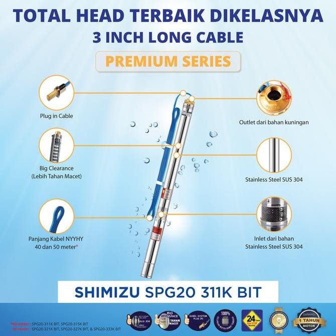 ```````] SHIMIZU SPG 20 311K submersible 0,33hp kabel 40m | spg20-311k bit