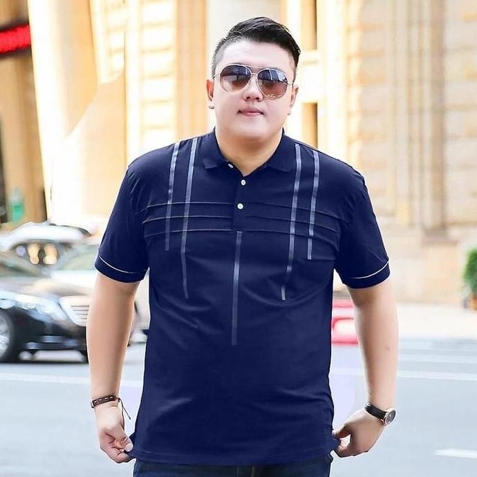 Baju Kaos Polo Jumbo Pria Atasan Berkerah Cowok Moderta Lengan Pendek