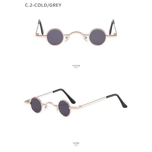 (KM 26) Kacamata Retro Bulat Lensa Hitam Kacamata Mini Kacamata Trendy Kacamata Tiktok