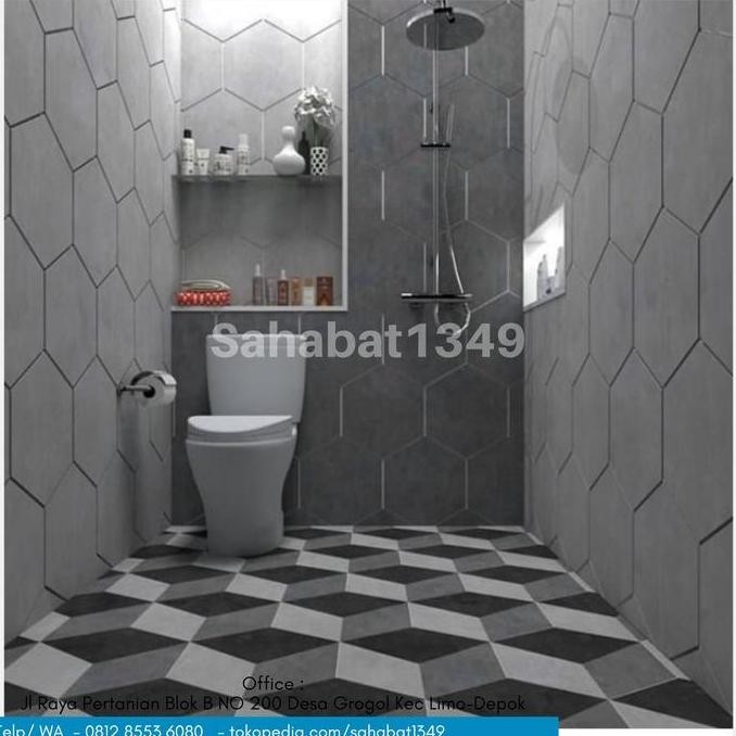 Keramik Roman Hexagonal Motif Kubus / Keramik Lantai dan Dinding SRA