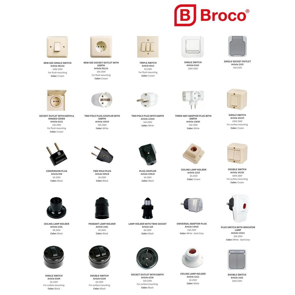 Racun Shopee Ii-99 Broco Saklar Stop Kontak Galleo New Gee Engkel Seri Putih Cream Steker Fitting Ib