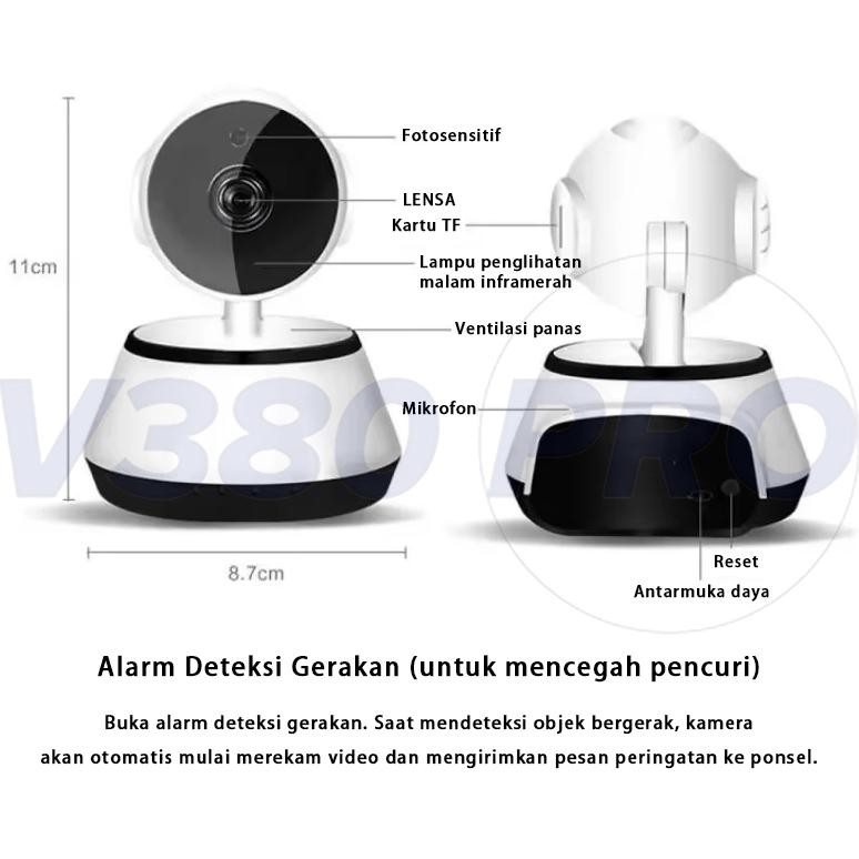 Beli Lokal Fgh-56 V380 Pro Pemantauan Bayi Kamera Cctv Jarak Jauh Smart Wireless Night Vision Ptz Pe